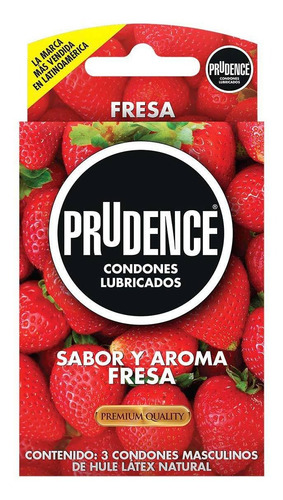 Condones De Látex Prudence Sabor Y Aroma Fresa 3 Condones