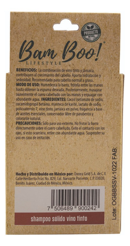 Imagen 8 de 8 de 100 Pack Shampoo Sólido Artesanal Vino Tinto 80 Gr Bam Boo!