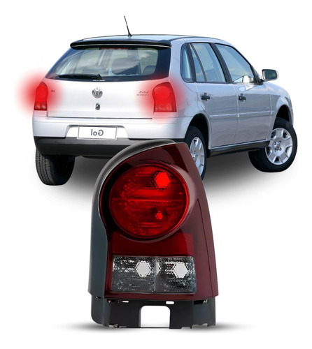 Par Lanterna Traseira Gol G4 Power Com Acabamento Moldura