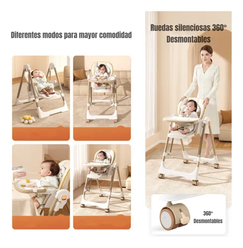 Silla De Comer Columpio 2 En 1 Lubabycas Rosada