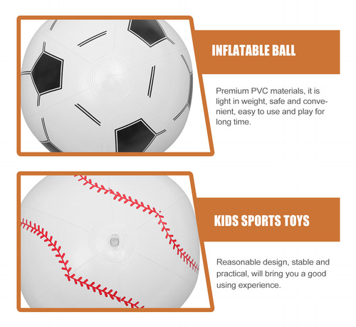 Pelota Inflable De Fútbol Inflable, Pelota De Playa, 4 Pieza