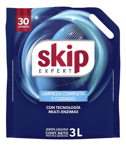 Jabon Liquido Skip Bio Enzimas Para Ropa Doypack 3 Litros