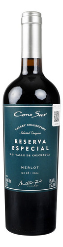 Vino Tinto Chileno Cono Sur Reserva Merlot de 750ml