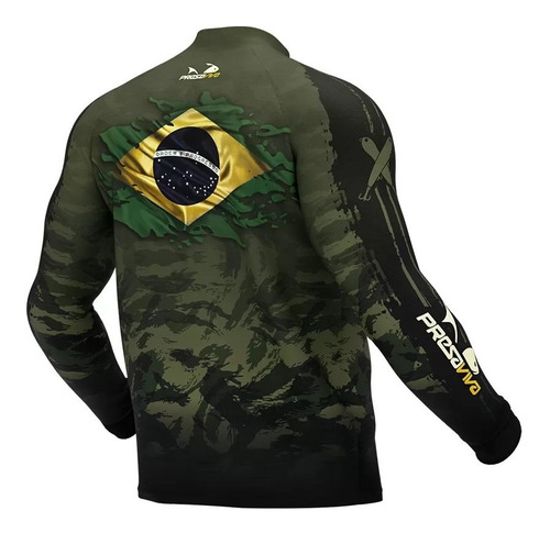Imagem 3 de 7 de Camisa, Camiseta De Pesca Presa Viva Camuflada05 + Tube Neck