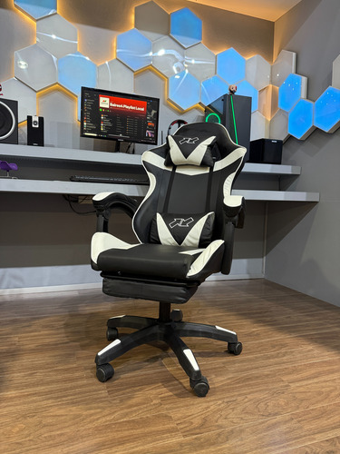 Silla Gamer Stream Con Apoya Pies Eco Cuero Baires4