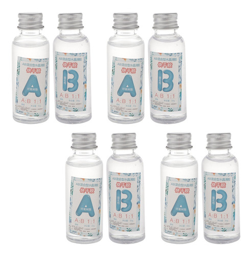 8 Garrafas Ab Cola De Resina Epóxi De Cristal Transparente