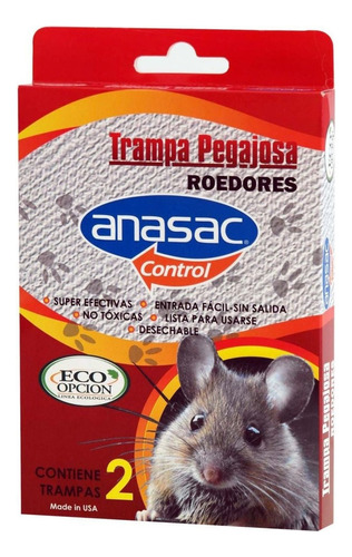 Trampa Pegajosa Para Ratones Pequeña X 2 Unidades Anasac