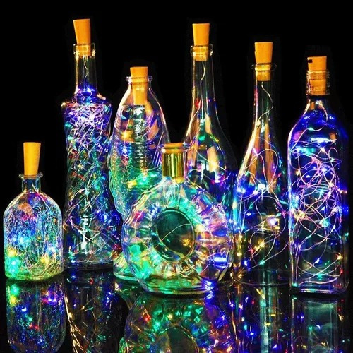 Pack 10 Guirnaldas Luz Led Corcho X20 Luces Botella Decoraci Multicolor