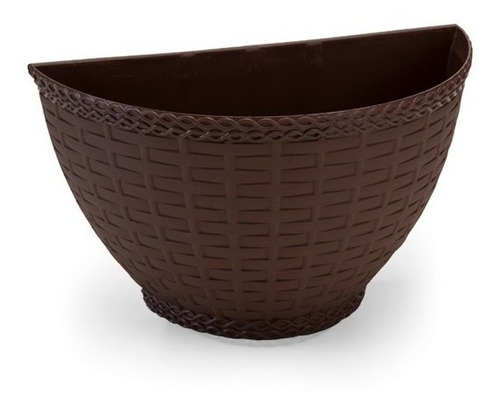 5 Vasos De Parede Rattan Jardim Vertical Orquídea Meia Lua