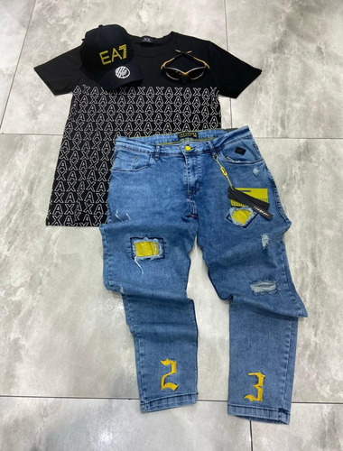 Kit Completo No Preçinho Calça Camisa Lupa E Bone