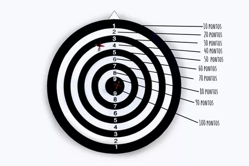 Jogo De Dardos Profissional Kit Alvo C/ 6 Dardos Dupla Face