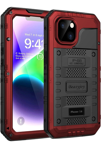 Funda Protectora Beasyjoy, Compatible Con iPhone 14, Roja