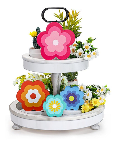4 Letreros De Flores Para Decoración De Madera, Diseño Flora