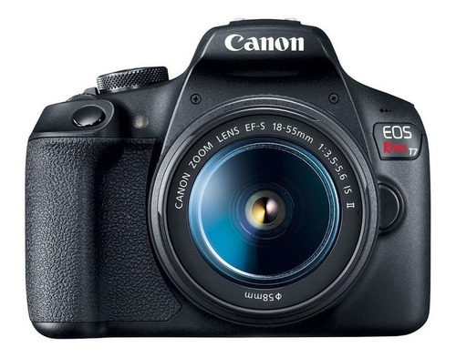  Canon EOS Rebel Kit T7 + lente 18-55mm IS II + lente 50mm STM + maleta + memoria SD 16 GB + Curso ABC Online DSLR color  negro