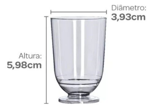 10 Vaso De Licor Desechable 50 Ml De Acrílico Transparente