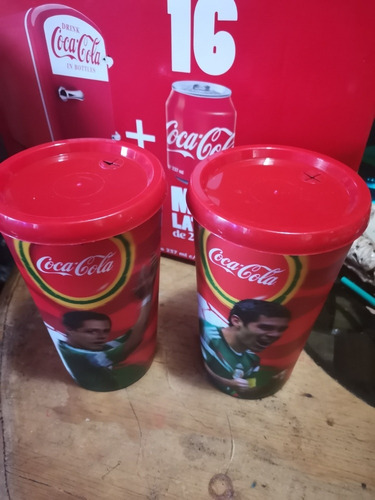 2 Vasos De Coleccion Coca Cola Selección Mexicana Mundial 14 (Usado)