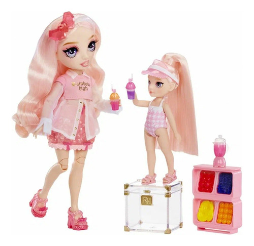Rainbow High Littles Muñeca Día De Piscina Blush Parker