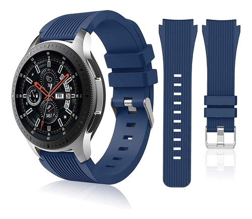 Correa De 22mm Para Galaxy Watch De Caucho Premium D15 Color Azul