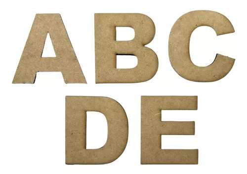 Con Retener distrito 5 Letras Mdf Abecedario Alto 7cm X Ancho 5.5cm - 5 Pzas.