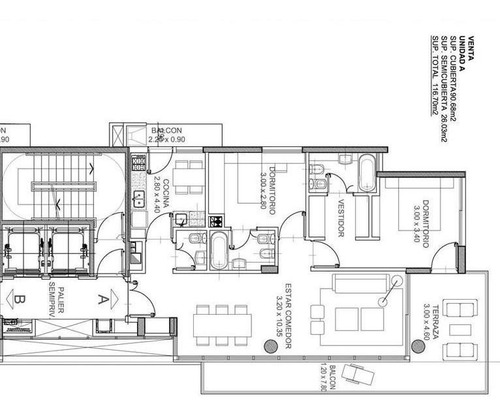 Imagen 9 de 9 de Semipiso De 3 Ambientes En Suite, Con Excelente Vista Al Rio, Cochera, Amenities.
