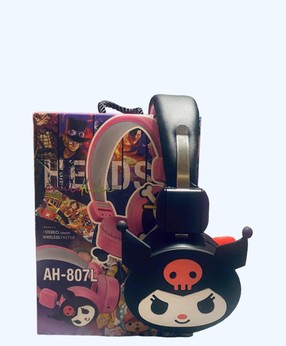 Audífonos Inalámbricos Bluetooth Kuromi Hello Kitty Negros