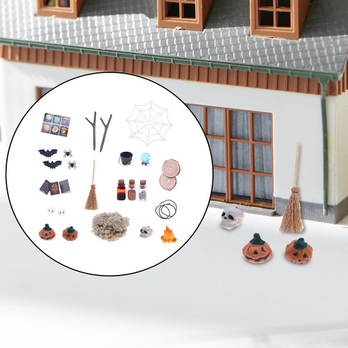 27 Uds Casa De Muñecas Adorno En Miniatura De Halloween Diy