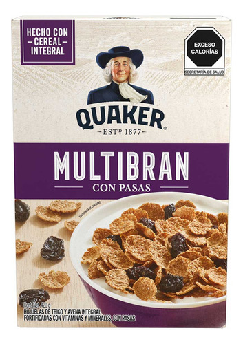 Cereal Quaker Multibran Pasas 420g