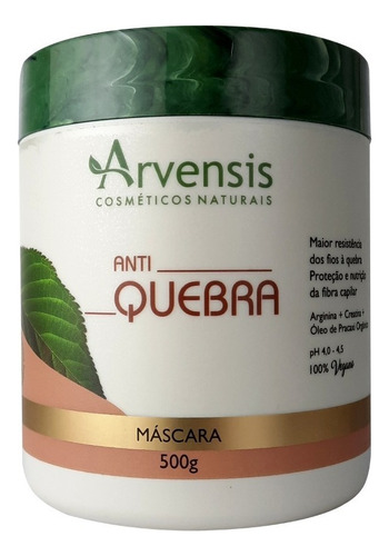 Mascara Capilar Antiqueda Antiquebra Arvensis 500g