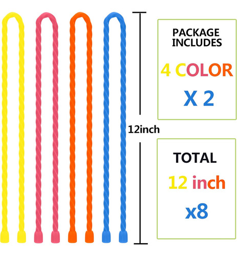 Bridas De Silicona Reutilizables De 30 Cm Con Núcleo De Acer
