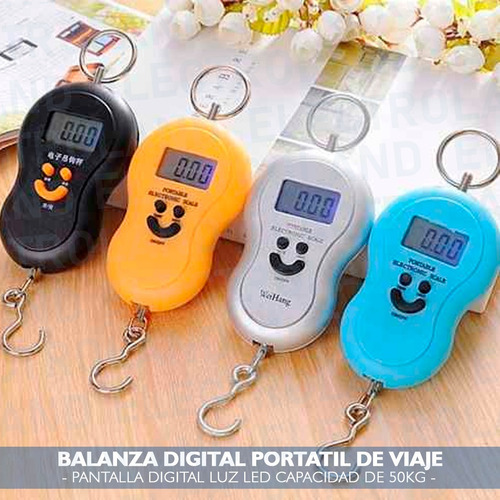 Balanza Digital Portatil De Viaje Pesar Valija 50kg Luz Led