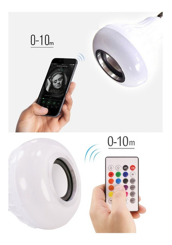 Imagen 10 de 10 de Lampara Luces Led Rgb Parlante Bluetooth Control Remoto