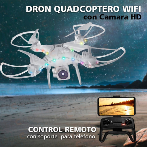 Drone Cuadricoptero Cámara Hd Transmite Vivo Pantalla Lcd