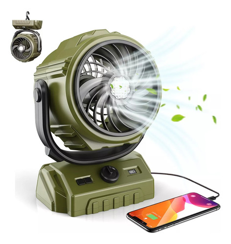 13000mah Ventilador Camping Portátil Recargable Con Luz Led