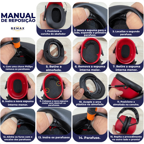 Kit De Reposição Protetor Auricular Abafador Pomp Muffler 3m