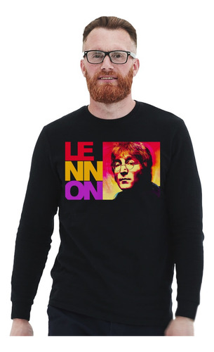 Polera Ml John Lennon Poster Color Rock Impresión Directa