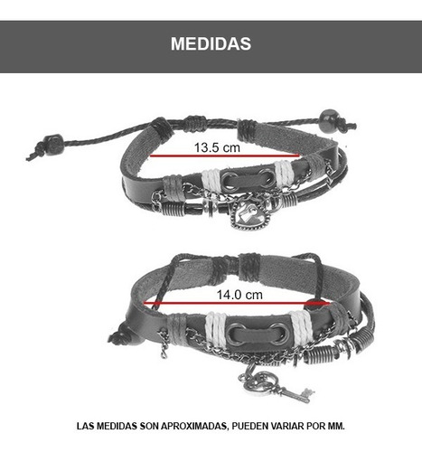 Imagen 2 de 6 de Set De Pulseras Llave Del Corazón