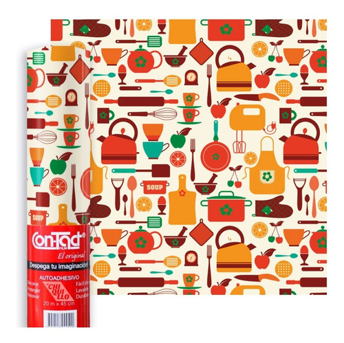 Papel Tapiz O Vinilo Adhesivo Estampado Cocina Rollo 20mts