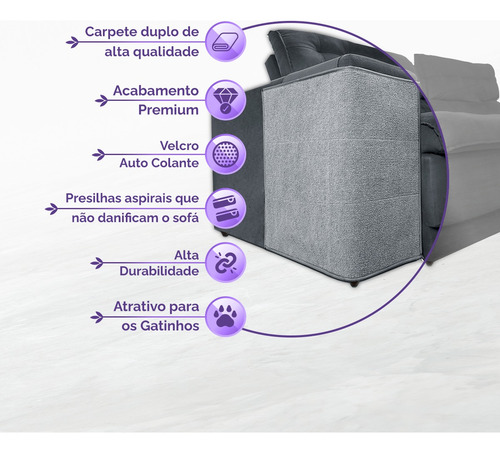 Arranhador De Gato E Protetor De Sofá - 2 Peças - Dir/esq Cor Bege