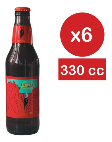 Sixpack Cerveza Artesanal Lircay Amber Ale 330cc Botella