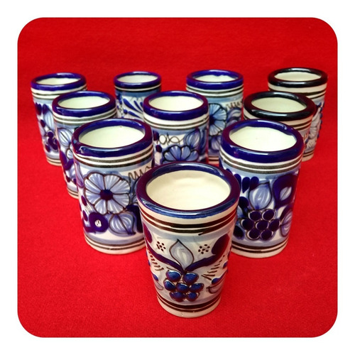 Imagen 4 de 6 de Set 75 Tequileros De Talavera Poblana Personalizados Tql