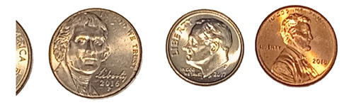 Monedas Estados Unidos 1 Dolar 25 / 10 / 5 / 1 Centavos X 5
