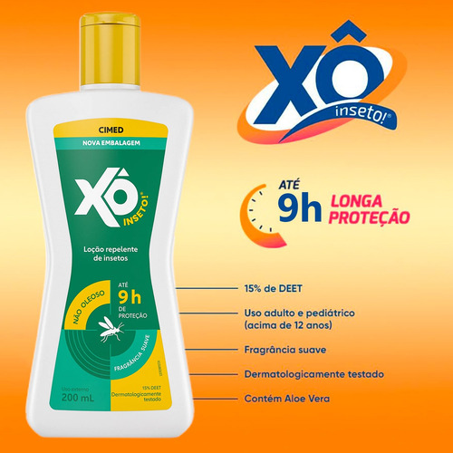 Kit 8 Loção Repelente de insetos Xô Inseto 200ml
