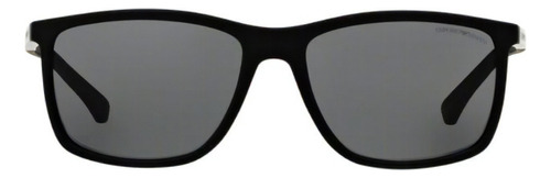Gafas de sol Emporio Armani Ea4058, lentes negras, color plateado, diseño cuadrado
