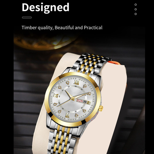 Reloj De Cuarzo Para Hombre Para Hombre, Día Y Fecha, Imperm