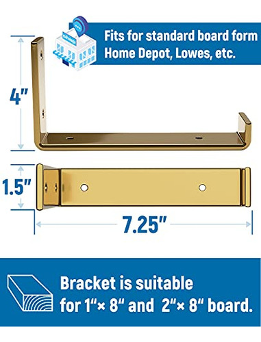 Soporte Estante Diy 8 Para Estante Flotante Resistente, 4 Un