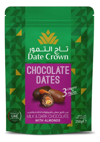 Tâmaras Khalas Com Chocolate De Dubai Doce 200g