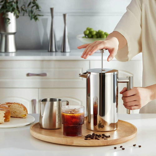 Cafetera Prensa Francesa De Acero Inoxidable 750 Ml