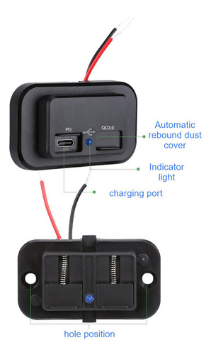 Enchufe De Cargador Rápido Para Coche Pd C Qc3.0 Puerto Usb