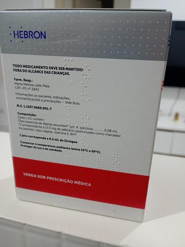 Ziclague Spray 30ml Hebron Original Relaxante Muscular Fit