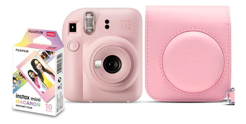 Kit Câmera Fujifilm Instax Mini 12 + Bolsa + Filme Maron Cor Rosa